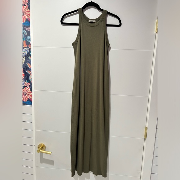 Buck Mason Surplus Rib Tank Maxi Dress Arbor Green S - Picture 8 of 9